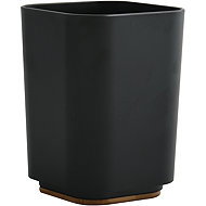 Spirella Toothbrush cup KAMLA, plastic, bamboo, matt, black - Toothbrush Holder Cup