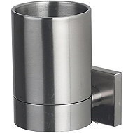 Spirella Wall mounted toothbrush holder NYO, brushed stainless steel - Toothbrush Holder Cup