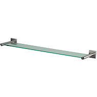 Spirella Wall shelf NYO, brushed stainless steel, glass, 40 cm - Bathroom Shelf