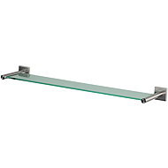Spirella Wall shelf NYO, brushed stainless steel, glass, 60 cm - Bathroom Shelf