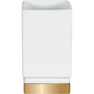 Spirella Toothbrush cup ROMA, gold base, white porcelain - Toothbrush Holder Cup