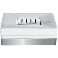 Spirella Soap dish ROMA, silver base, white porcelain - Soap Dish