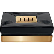 Spirella Soap dish ROMA, gold base, black ceramic - Soap Dish