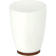 Spirella Toothbrush cup OSLO, plastic, bamboo, white - Toothbrush Holder Cup