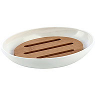Spirella Soap dish OSLO, plastic, bamboo, white - Soap Dish