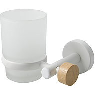 Spirella Wall cup for toothbrushes IANA, bamboo, steel, white - Toothbrush Holder