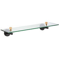 Spirella Wall shelf IANA, steel, bamboo, glass, black - Bathroom Shelf