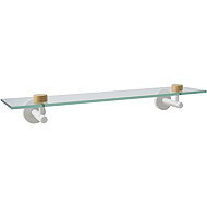Spirella Wall shelf IANA, steel, bamboo, glass, white - Bathroom Shelf