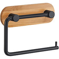 Spirella Self-adhesive toilet paper holder YONO, steel, bamboo, black - Toilet Paper Holder