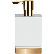 Spirella Soap dispenser ROMA, gold base, 300 ml, white porcelain - Soap Dispenser