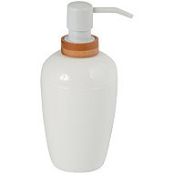 Spirella Soap dispenser OSLO, plastic, bamboo, 430 ml, white - Soap Dispenser