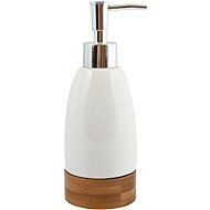 Spirella Soap dispenser TALLINN, ceramic, wood, 250 ml, white - Soap Dispenser