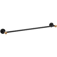 MSV Wall mounted towel rail IANA, black, steel, bamboo, 65,2 cm - Towel Rack