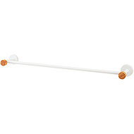 MSV Wall mounted towel rail IANA, white, steel, bamboo, 65,2 cm - Towel Rack