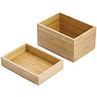MSV stackable organiser ISALYS, bamboo, 2 compartments - Makeup Organiser