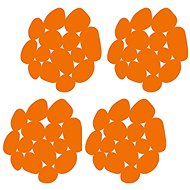 MSV set of 4 non-slip pads Galets, orange 12 × 13 cm - Non Slip Bath Mat