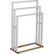 MSV bamboo towel rack for 3 towels, white - Towel Rack