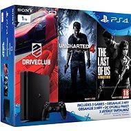Sony Playstation 4 - 1 TB Slim + 3 hry (Uncharted 4, Driveclub, The Last of Us) - Herná konzola