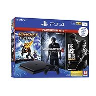PlayStation 4 Slim 1TB  + 3 Games (The Last Of Us, Uncharted 4, Ratchet and Clank) - Game Console