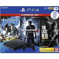 PlayStation 4 Slim 1TB + 3 games (The Last Of Us, Uncharted 4, Horizon Zero Dawn) - Game Console
