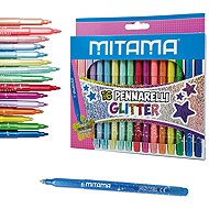 MITAMA with glitter, 3 mm, triangular - set of 16 colours - Felt Tip Pens
