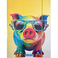 MITAMA Piggy bank A4 with rubber band and flaps - School Folder