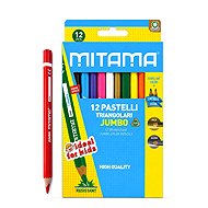 MITAMA JUMBO with Name Window, Triangular, 12 Colours - Coloured Pencils