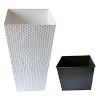 Prosperplast RATO SQUARE 40x40x75cm, 40 / 91.5l, white - Flower Pot