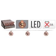 M.A.T. Chain, 1m, 10LED Warm WHITE, BALL, 28mm COPPER - Christmas Chain
