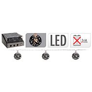 M.A.T. Chain, 1m, 10LED, warm White, BALL, 28mm BLACK - Christmas Chain