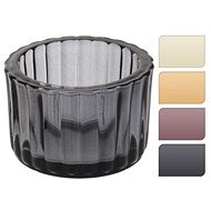 MAT candlestick glass dia.5,5x3,7cm mix of colours (4pcs) - Candlestick