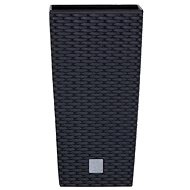 PROSPERPLAST Pot holder RATO SQUARE 20 x 20 x 37.6 cm, 5/11, volume 4 l, anthracite - Decorative Planter