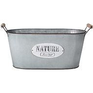 M. A. T. flowerpot decorative oval 39,5x17,5x19,5cm galvanized - Flower Pot