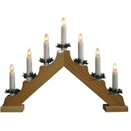 Christmas Candlestick, Elec. 7 Candles, Pyramid, Wood - Electric Christmas Candlestick