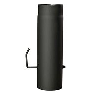 Eurometal smoke pipe with flap 130mm/1000 t.1,5mm BLACK - Flue Pipe