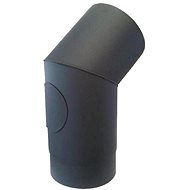 Eurometal smoke elbow with opening 160mm/45deg. t.1,5mm BLACK - Elbow Flue Pipe
