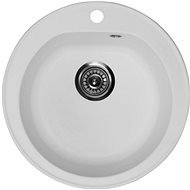 Metalac bílý kulatý dřez X Granit Venera 510 × 180 mm - Granite Sink