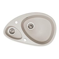 Metalac oval grey sink with tray X Granite Elipse 780 × 500 mm - Granite Sink