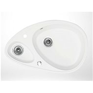 Metalac Oval White Sink with Tray X Granite Elipse 780 × 500 mm - Granite Sink