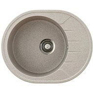 Metalac oválný béžový dřez s odkapem X Granit Venera M, 620 × 500 mm - Granite Sink