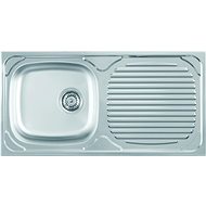 Metalac stainless steel sink Luna 1D with draining board 860 × 435 mm - Stainless Steel Sink