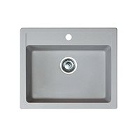 Metalac šedý dřez X Granit Quadro 60, 600 × 500 mm - Granite Sink