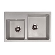 Metalac Granit X Quadro Plus 2D dvoudřez s vaničkou 780 × 500, šampaň - Granite Sink