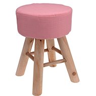 Stool 30 x 40 cm, 4 wooden legs, pink - Ottoman