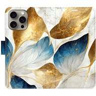 iSaprio GoldBlue Leaves pro iPhone 15 Pro Max - Phone Cover
