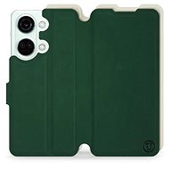 Mobiwear Soft Touch flip pro OnePlus Nord 3 5G - Zelené & Béžové - Phone Case