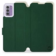Mobiwear Soft Touch flip pro Nokia G42 - Zelené & Béžové - Phone Case