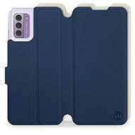 Mobiwear Soft Touch flip pro Nokia G42 - Modré & Béžové - Phone Case