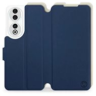 Mobiwear Soft Touch flip pro Honor 90 5G - Modré & Béžové - Phone Case