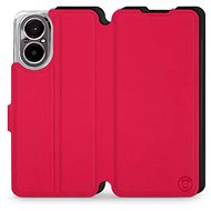 Mobiwear Soft Touch flip book for Realme C67 - Red & Black - Phone Case
